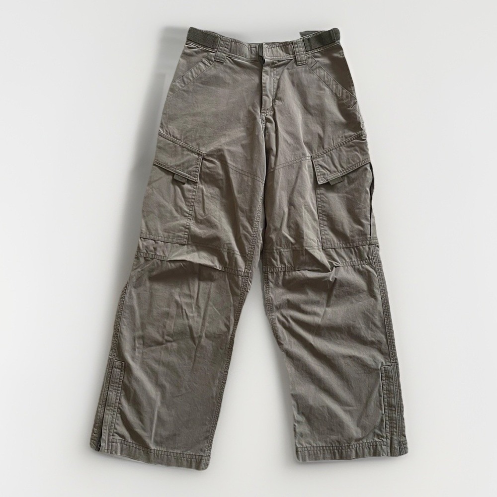 Old Navy Issue Cargo Pants Boys 10 Olive Green Utility Relaxed Cotton Nylon
